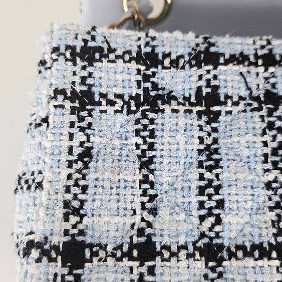 Chanel 25S Mini Classic Flap Mixed Fibers Blue Tweed Crossbody - Picture 11 of 15